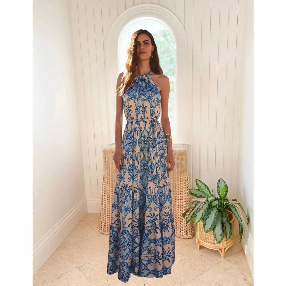 NEW KASIA lemnos maxi dress in blue